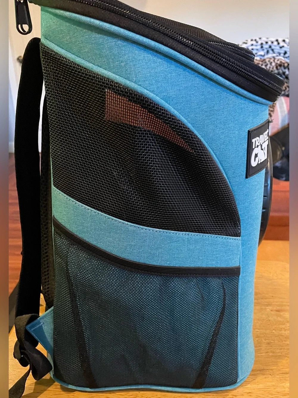 Travel Cat 'The Fat Cat' backpack | New (new) | Aqua & Black